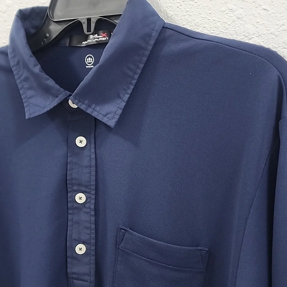Ralph Lauren X Navy Blue Mens Polyester Elastine Polo Shirt Size L/G.